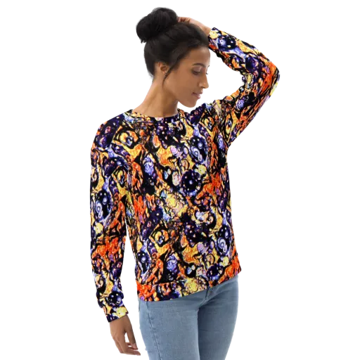 Inferno Bloom on a Sweatshirt