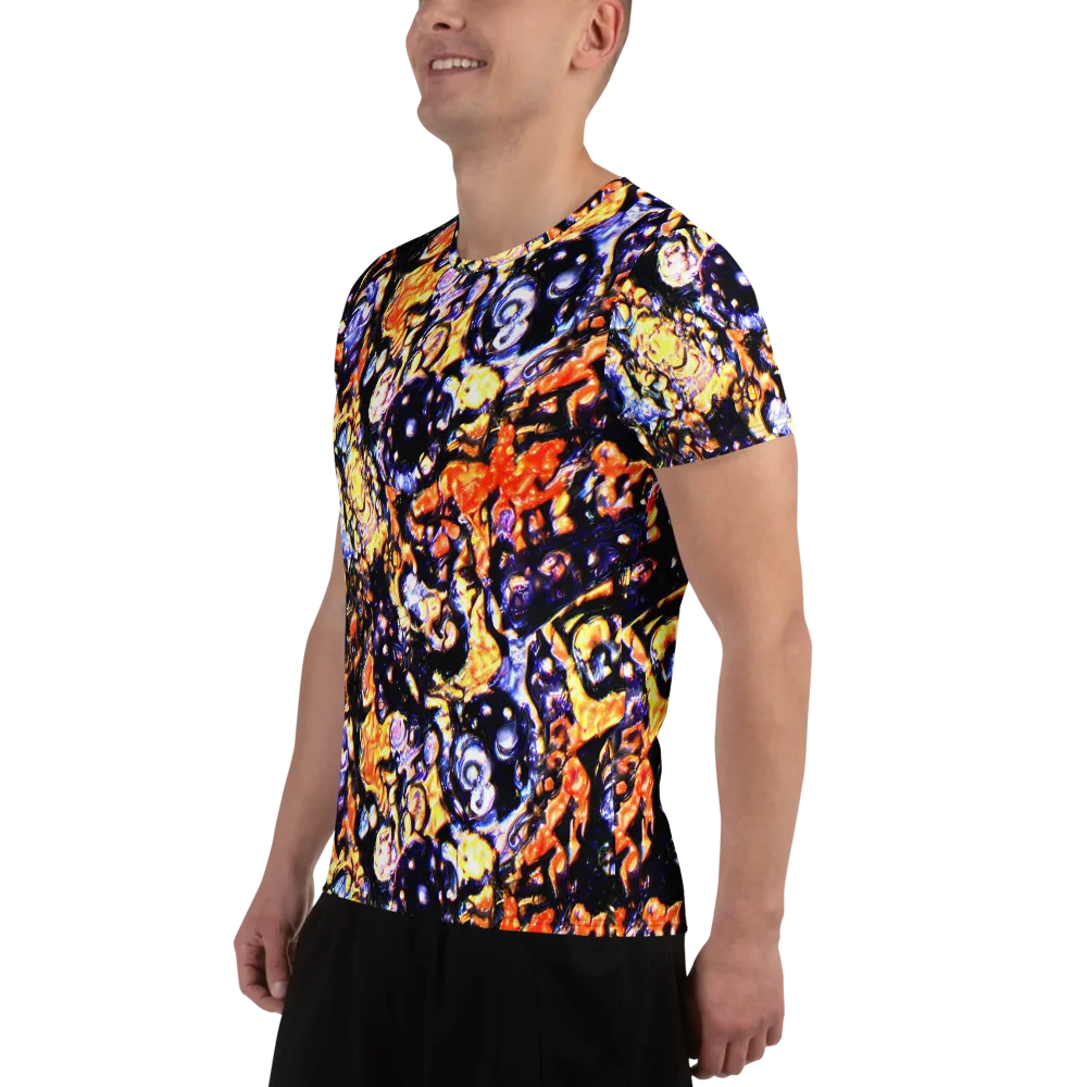 Inferno Bloom on Men's Athletic T-Shirt — Left