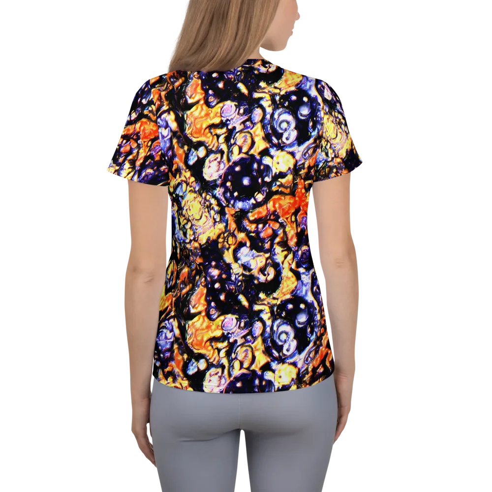 Inferno Bloom on Women's Athletic T-Shirt — Back