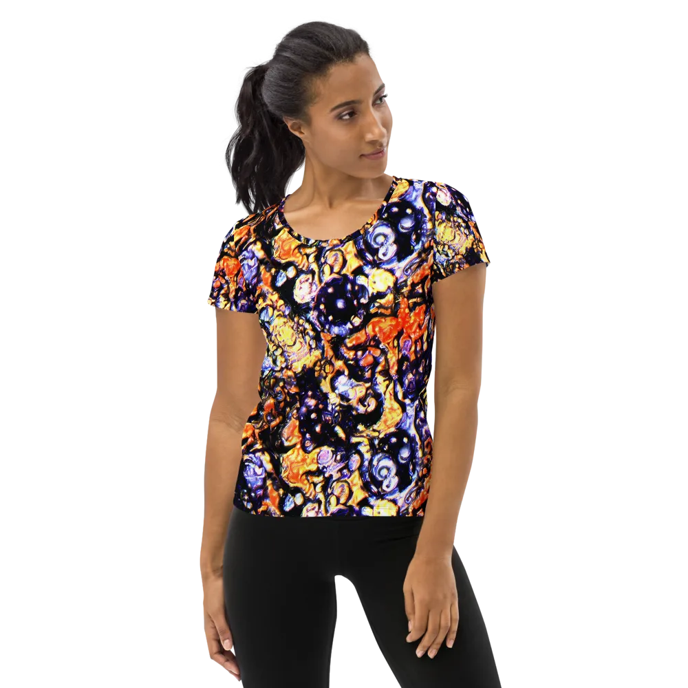 Inferno Bloom on Women's Athletic T-Shirt — Front
