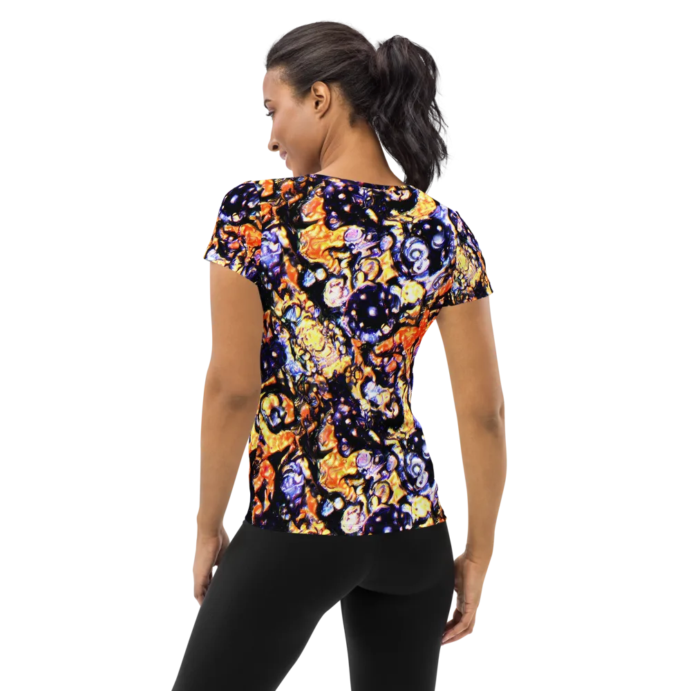 Inferno Bloom on Women's Athletic T-Shirt — Back