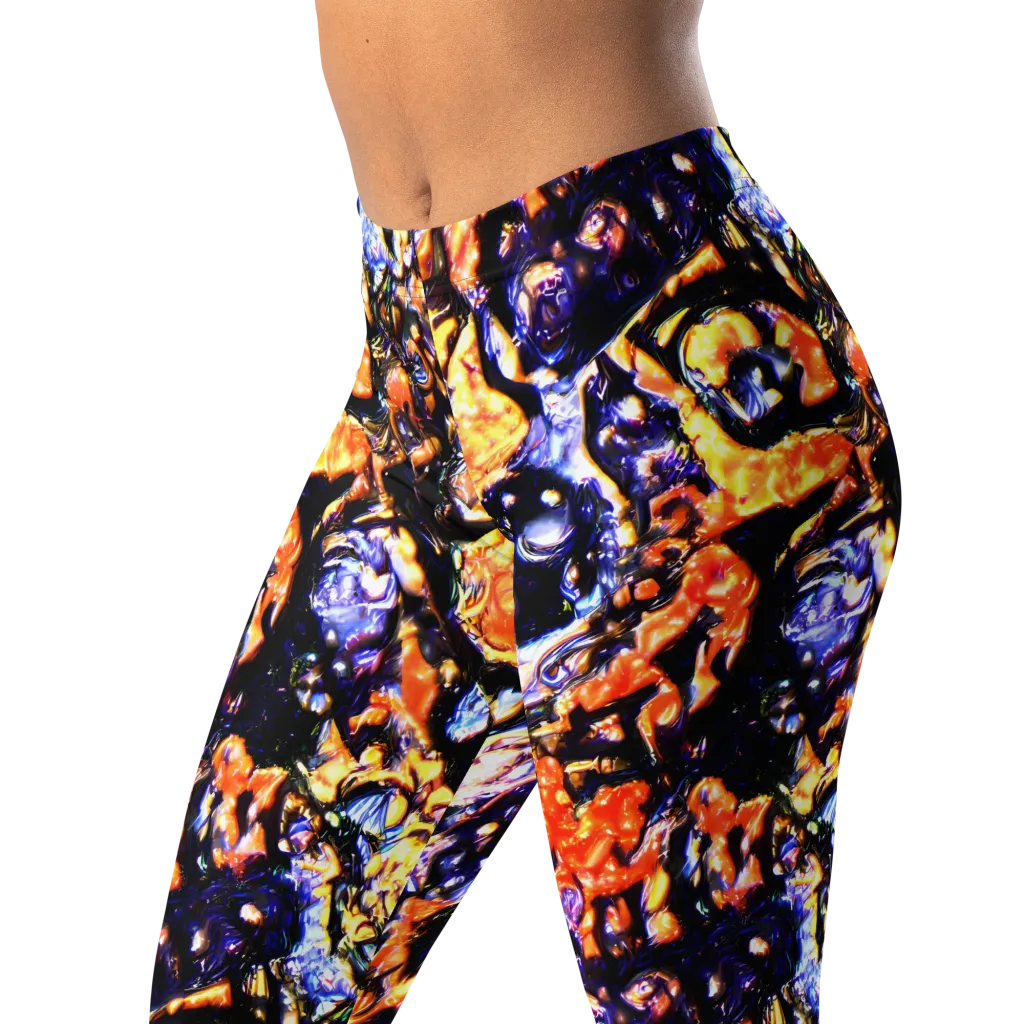Inferno Bloom on Leggings — Left Front