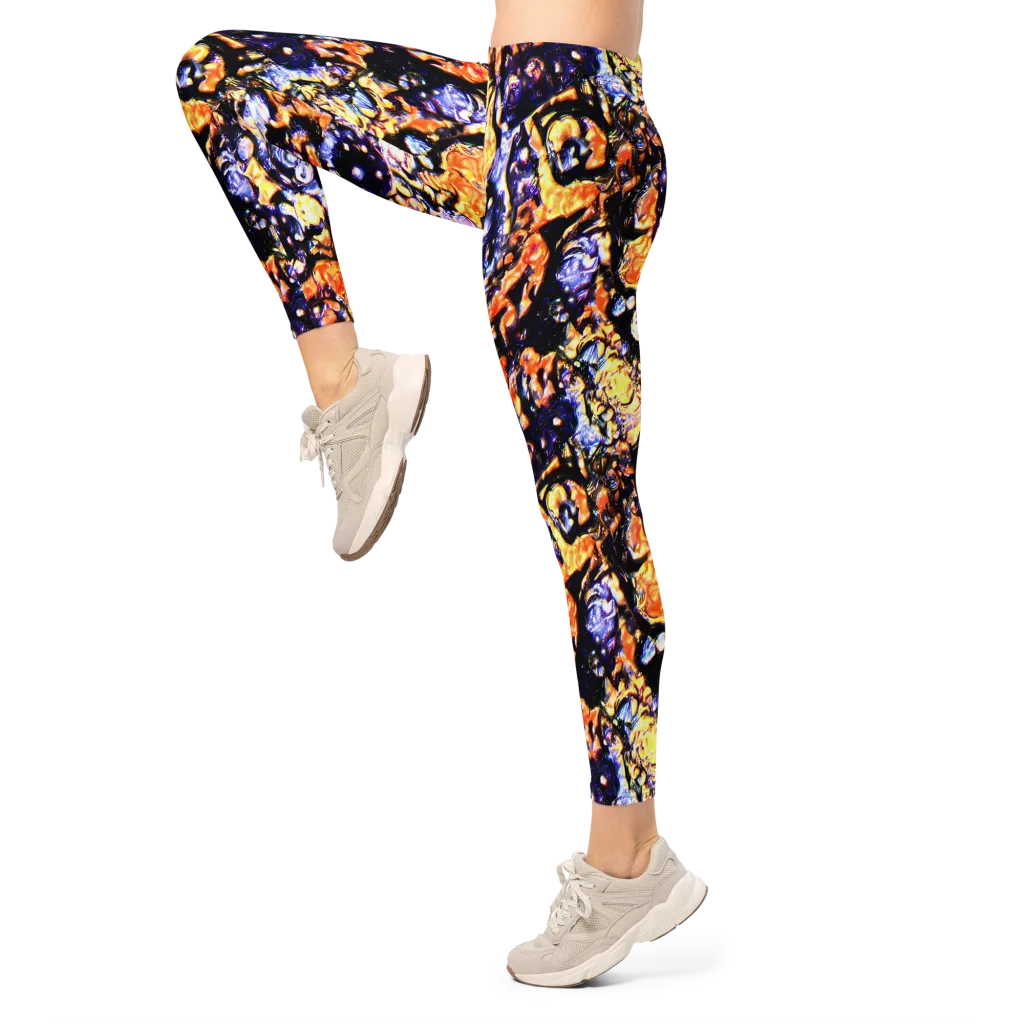 Inferno Bloom on Leggings — Left