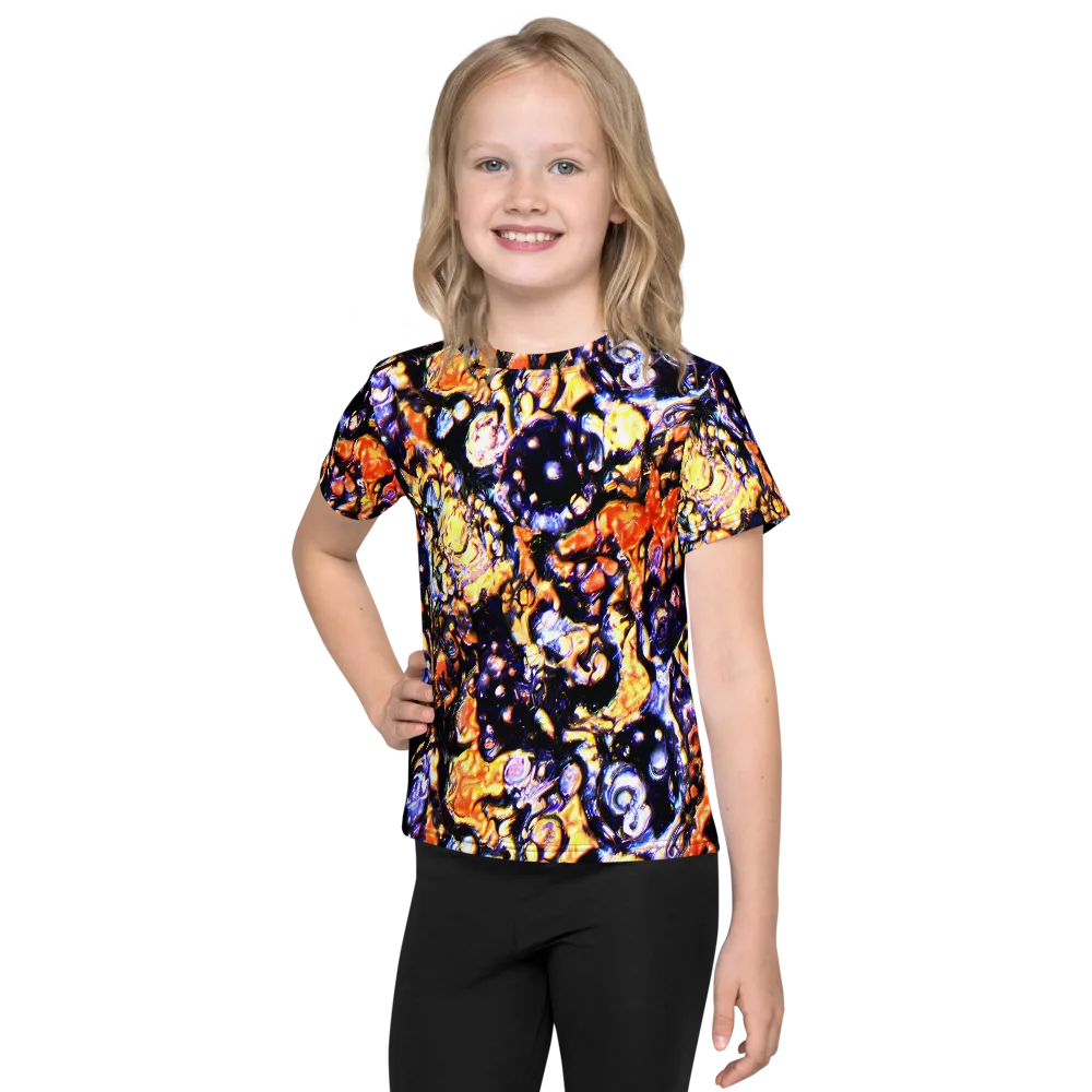 Inferno Bloom on Kids Crew Neck T-Shirt — Front