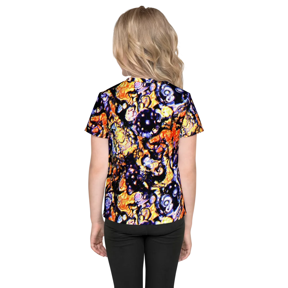 Inferno Bloom on Kids Crew Neck T-Shirt — Back