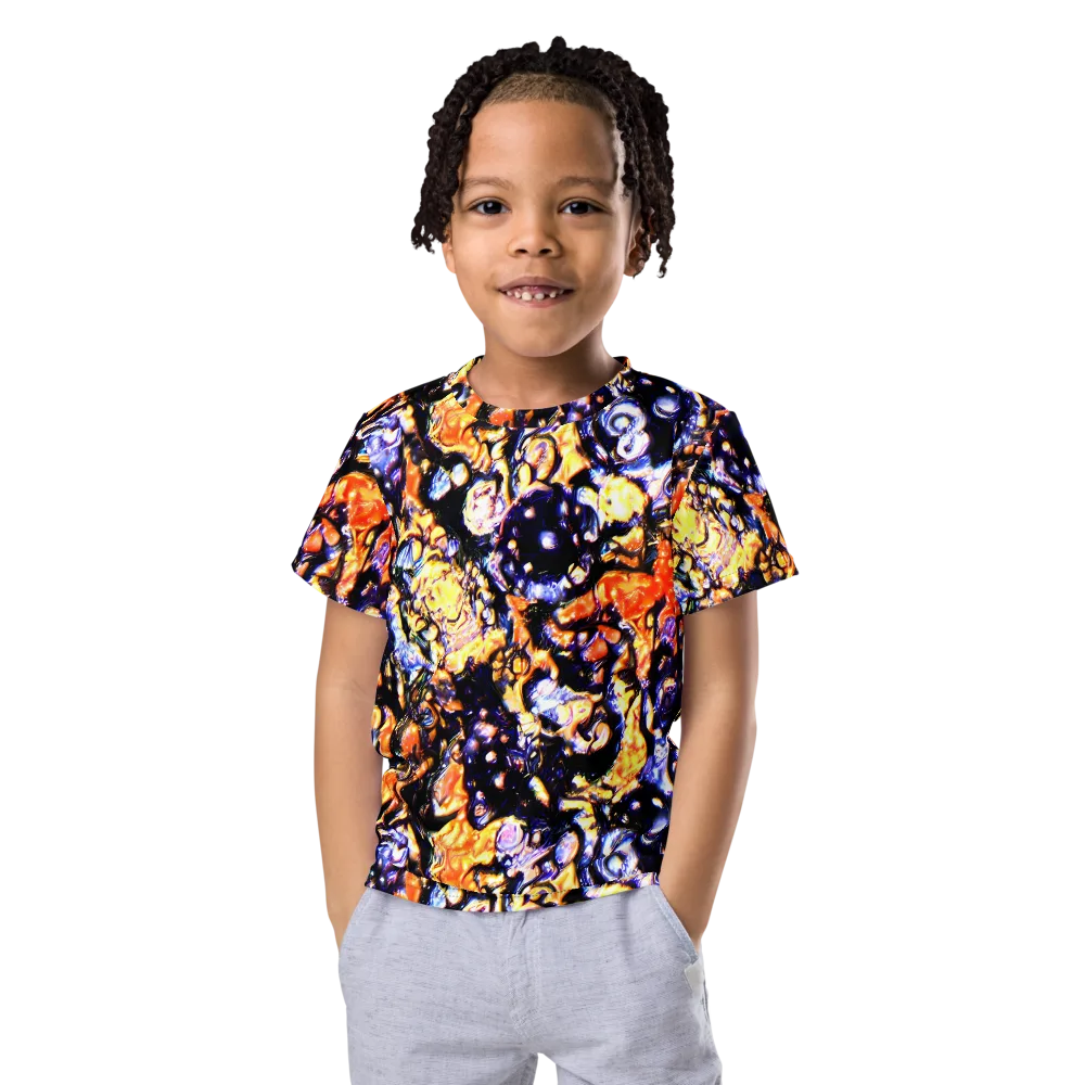 Inferno Bloom on Kids Crew Neck T-Shirt — Front