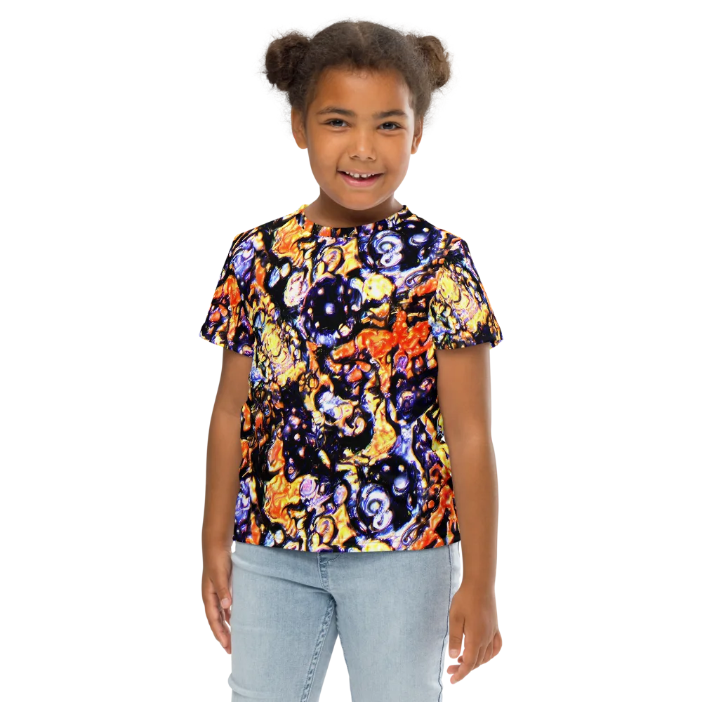 Inferno Bloom on Kids Crew Neck T-Shirt — Front