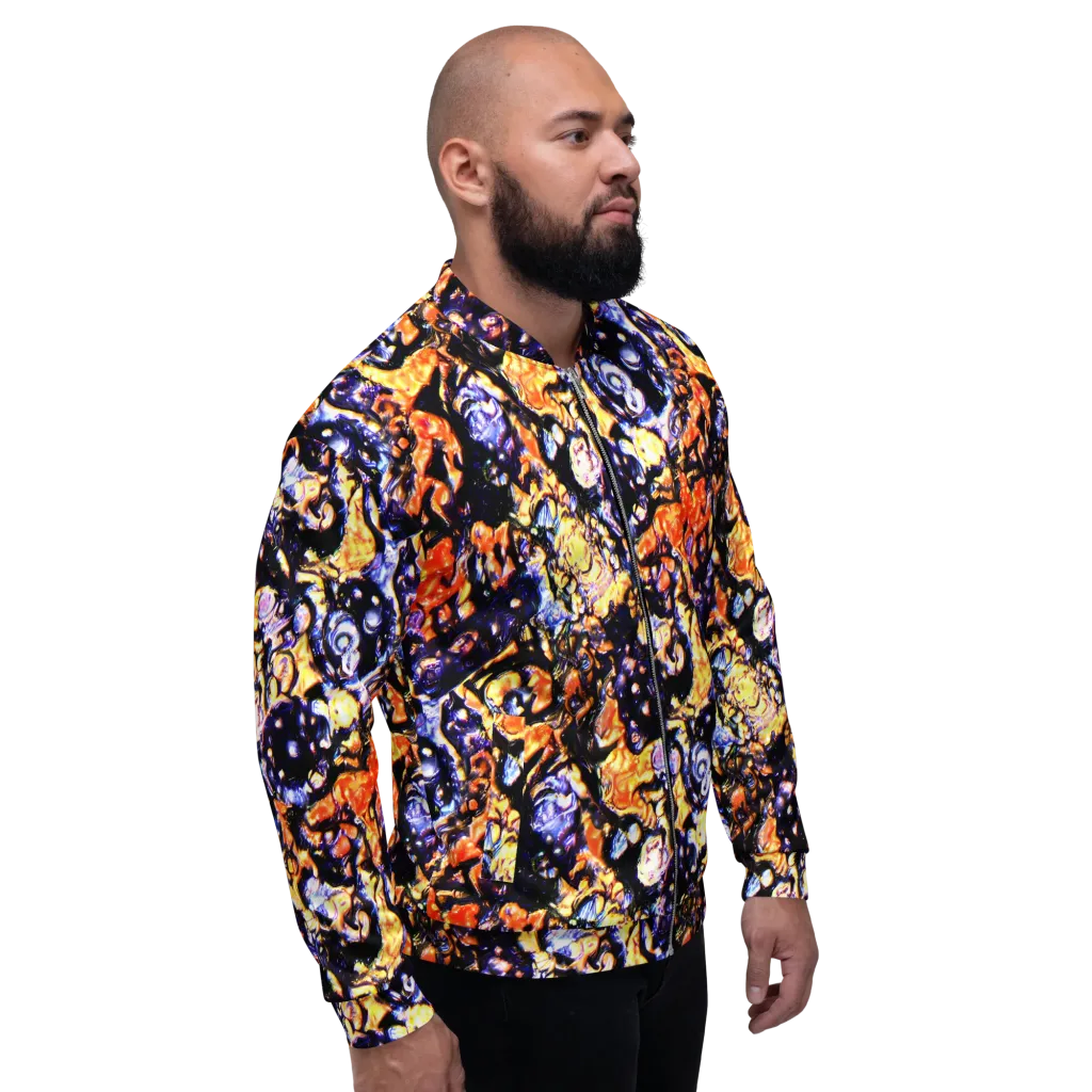 Inferno Bloom on Bomber Jacket — Right