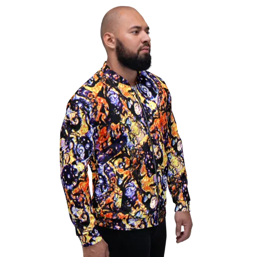 Inferno Bloom on a Bomber Jacket