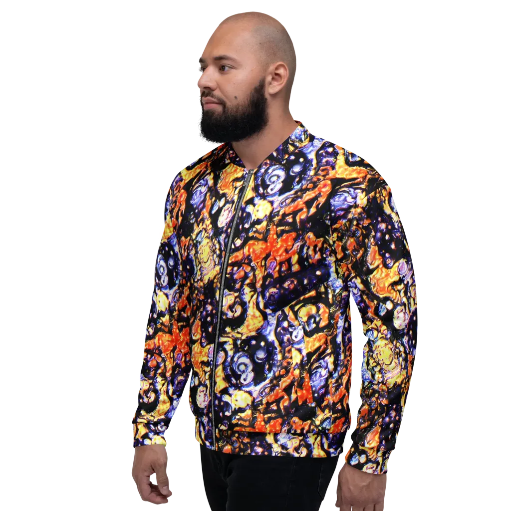 Inferno Bloom on Bomber Jacket — Left