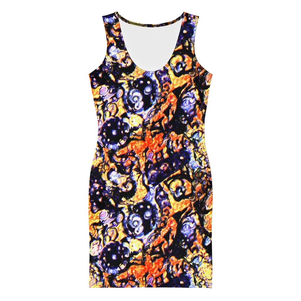 Inferno Bloom on Bodycon Dress — Front