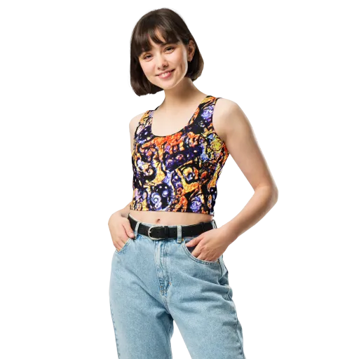 Inferno Bloom on a Crop Top