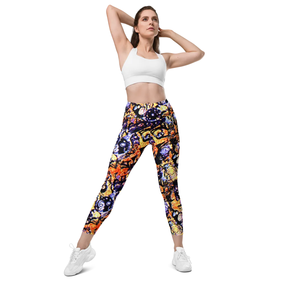 Inferno Bloom on Leggings with Pockets — Front