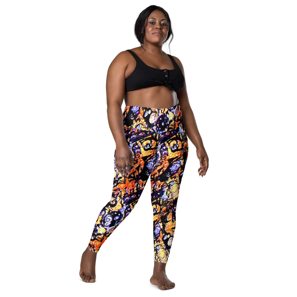 Inferno Bloom on Leggings with Pockets — Front
