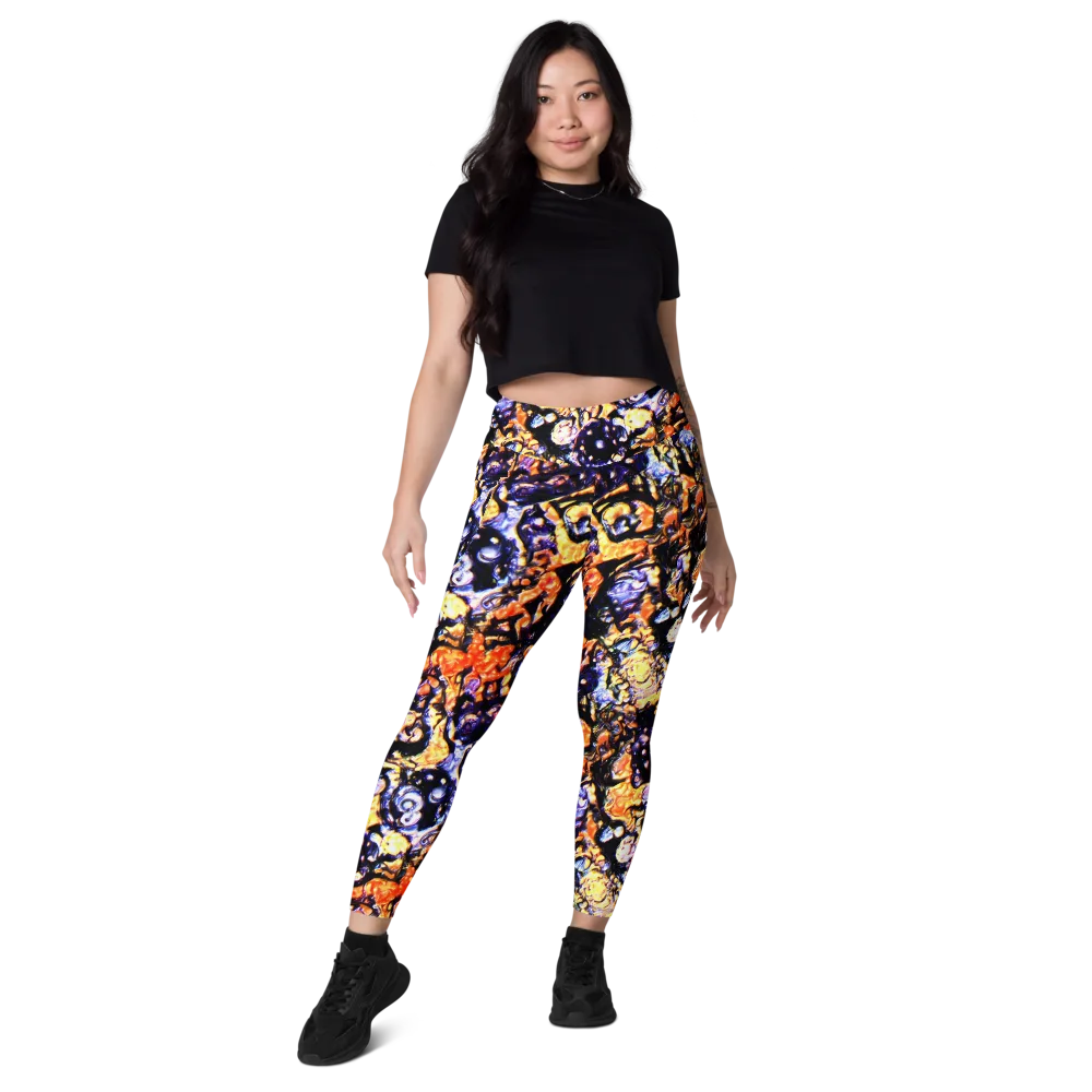Inferno Bloom on Leggings with Pockets — Front
