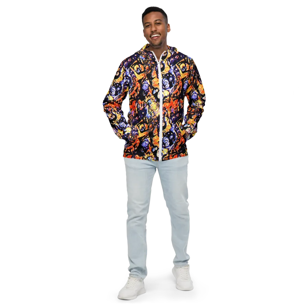 Inferno Bloom on Men's Windbreaker — Front