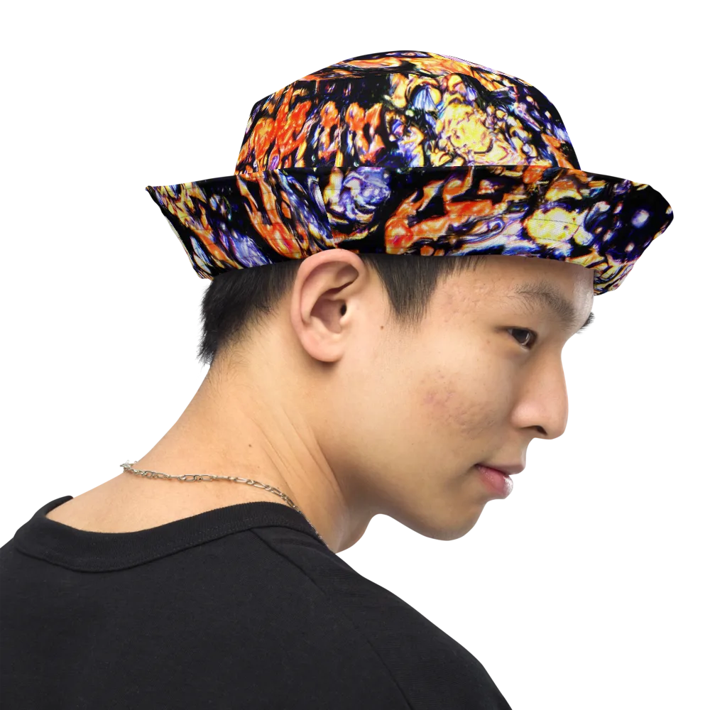 Inferno Bloom on Reversible Bucket Hat — Right Outside