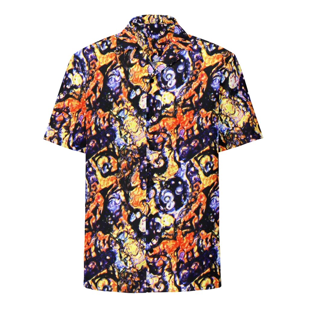 Inferno Bloom on Button Shirt — Front