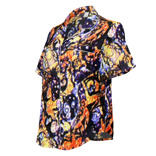 Inferno Bloom on a Women's Short Sleeve Pajama Top