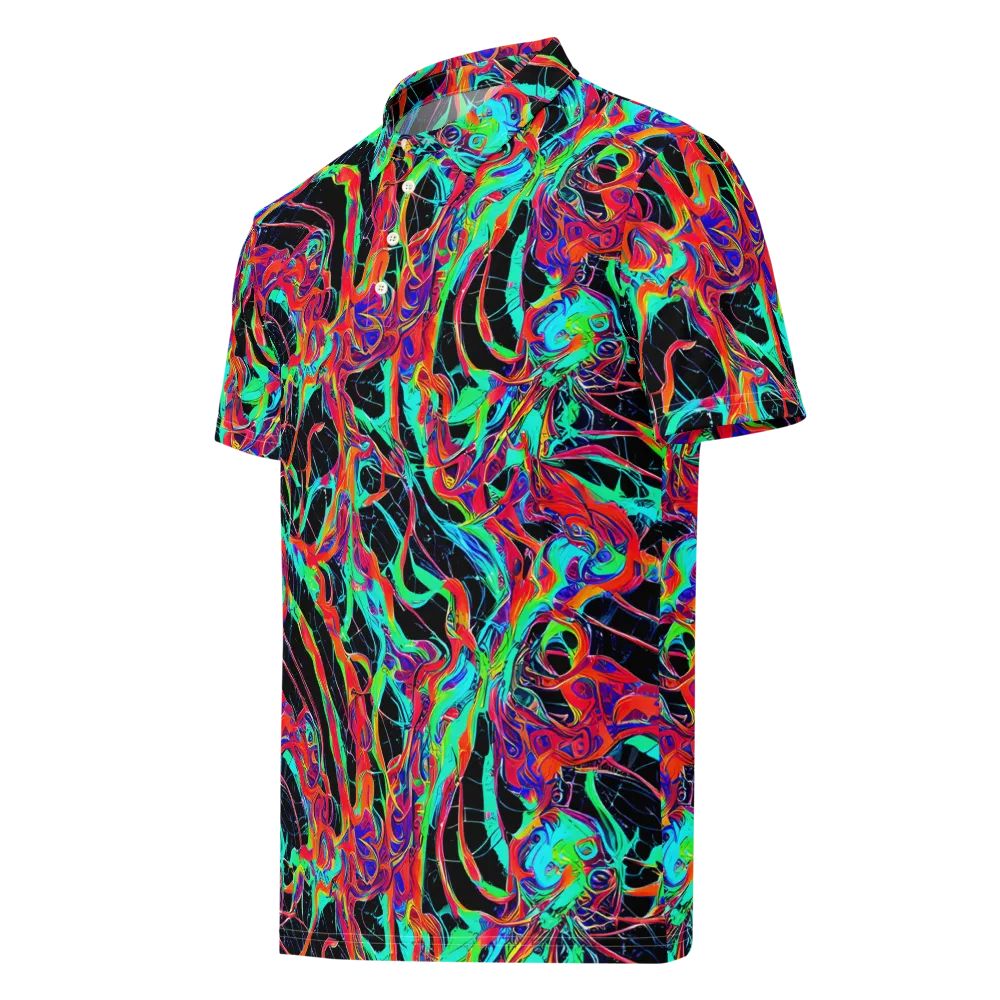 Fluorescent Rapture on Men's Slim Fit Polo Shirt — Left Front