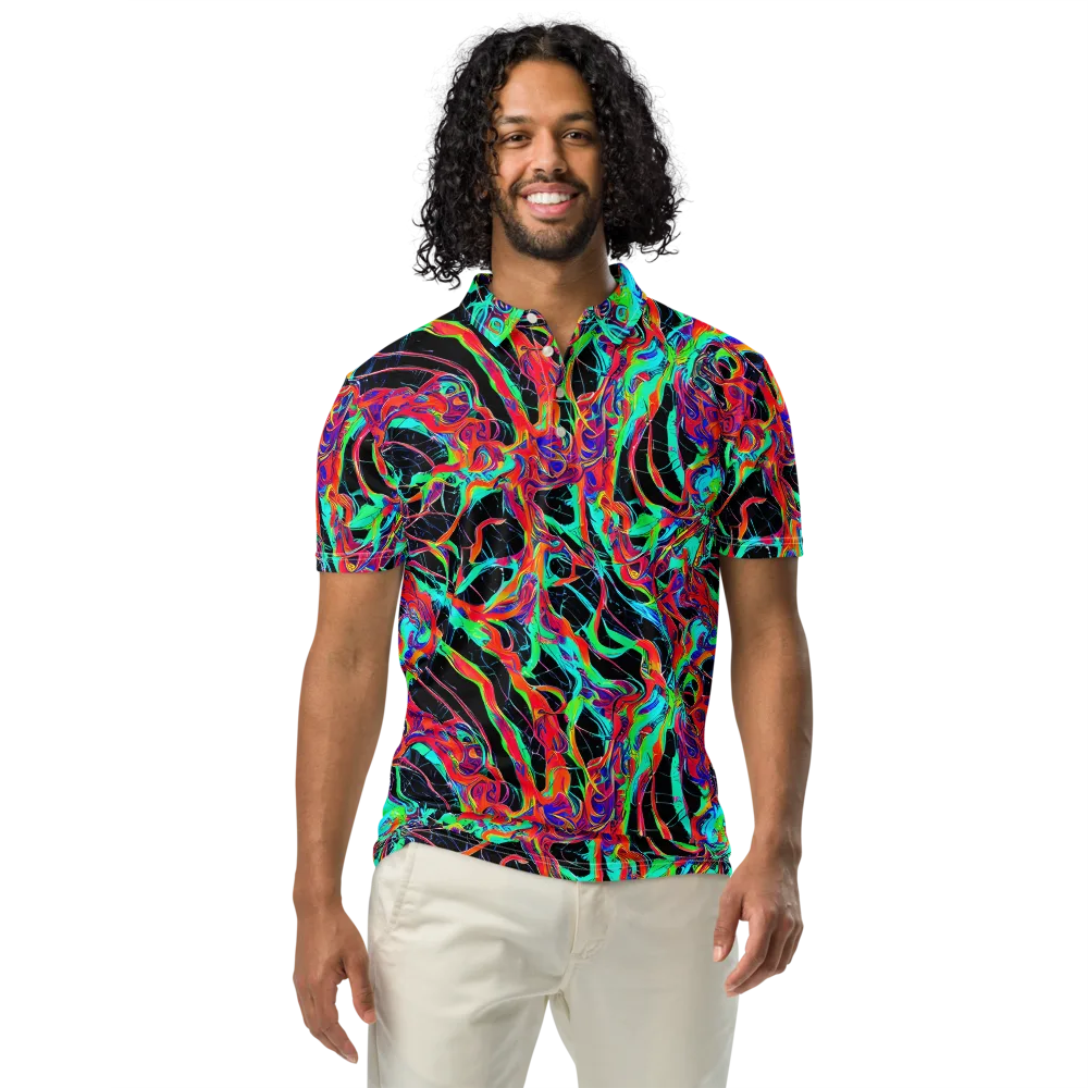 Fluorescent Rapture on Men's Slim Fit Polo Shirt — Front