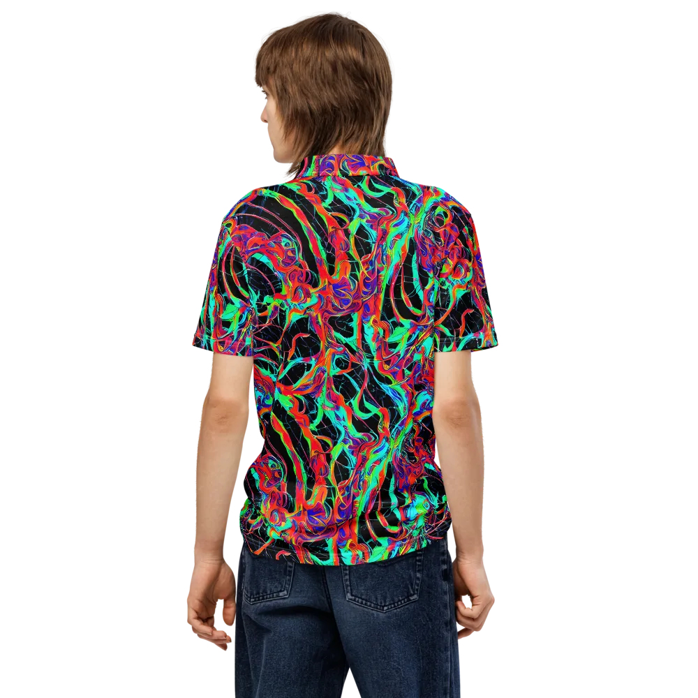 Fluorescent Rapture on Men's Slim Fit Polo Shirt — Back