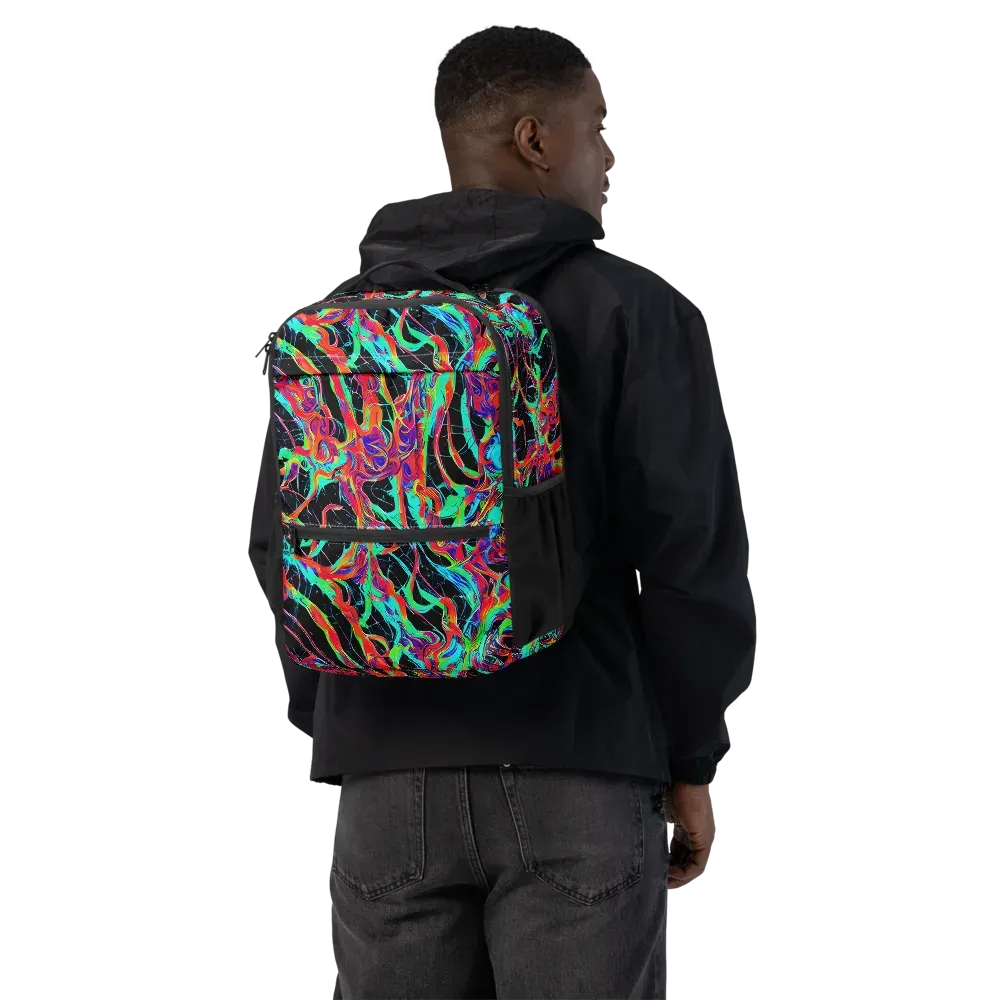 Fluorescent Rapture on Utility Backpack — Back