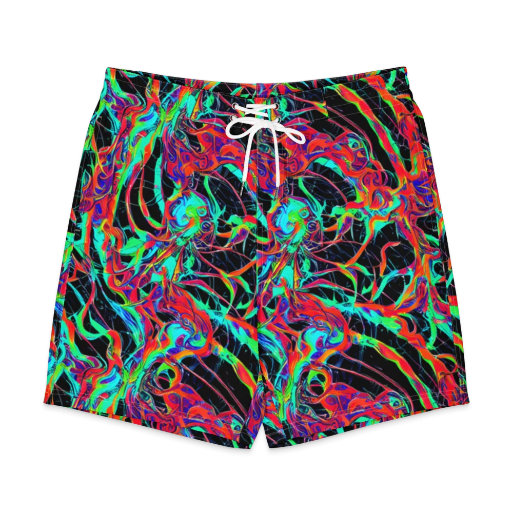 Fluorescent Rapture on Men's Board Shorts — Front