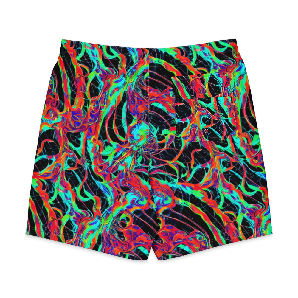 Fluorescent Rapture on Men's Board Shorts — Back