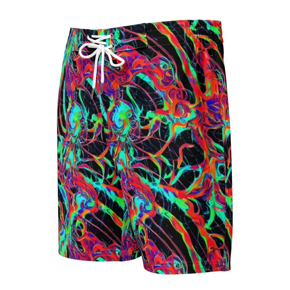 Fluorescent Rapture on Men's Board Shorts — Front