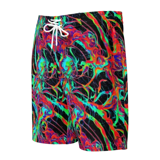 Fluorescent Rapture on a Men's Board Shorts