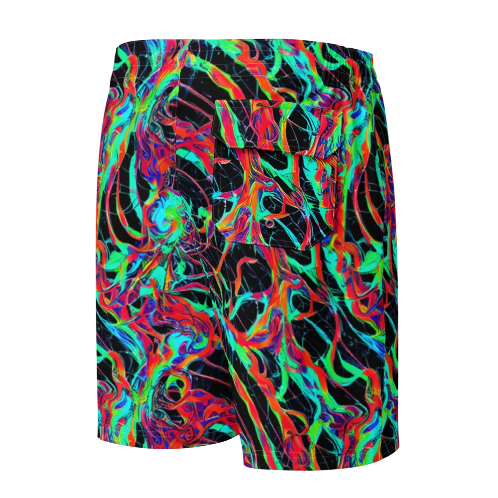 Fluorescent Rapture on Men's Board Shorts — Back