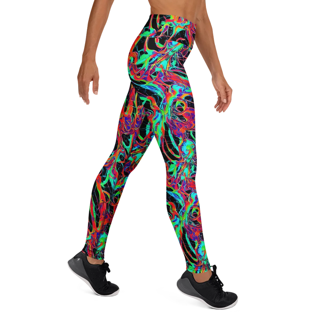 Fluorescent Rapture on Yoga Leggings — Right