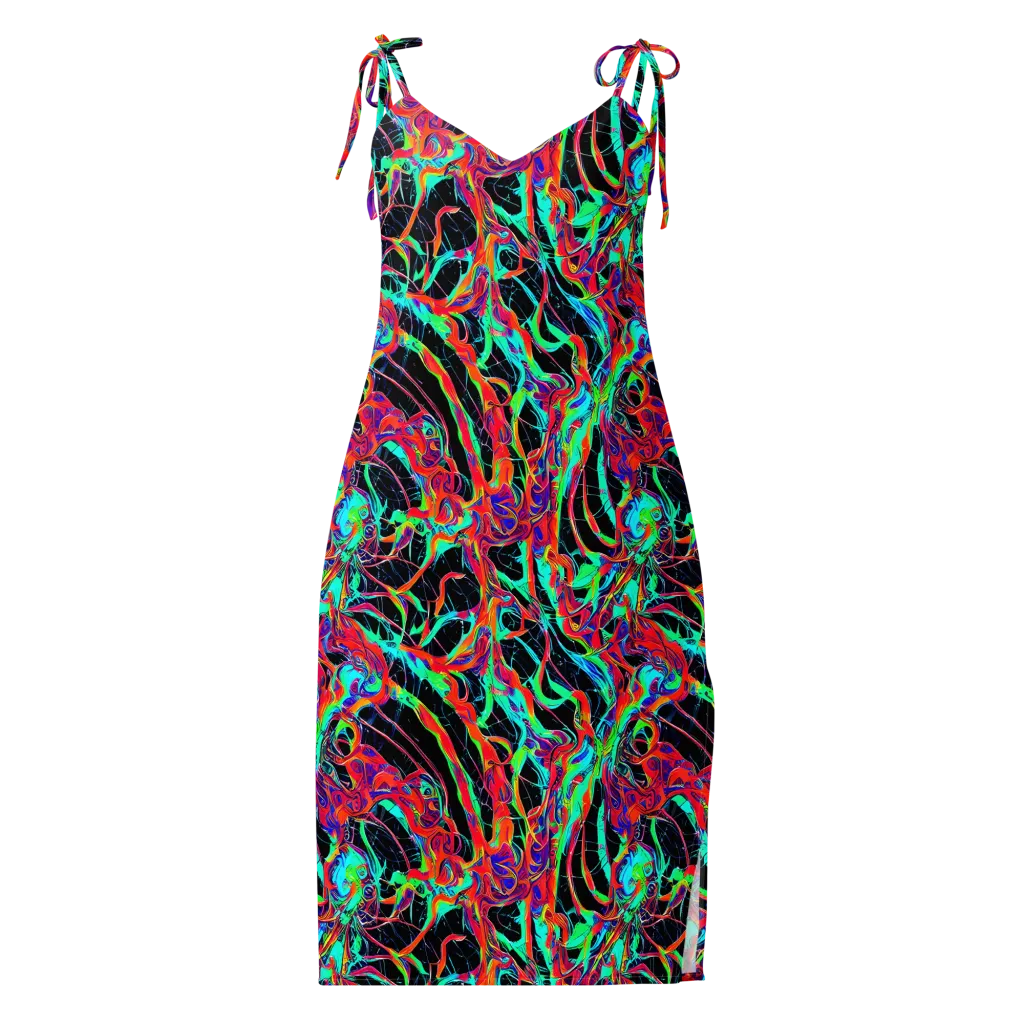 Fluorescent Rapture on Slip Dress — Front