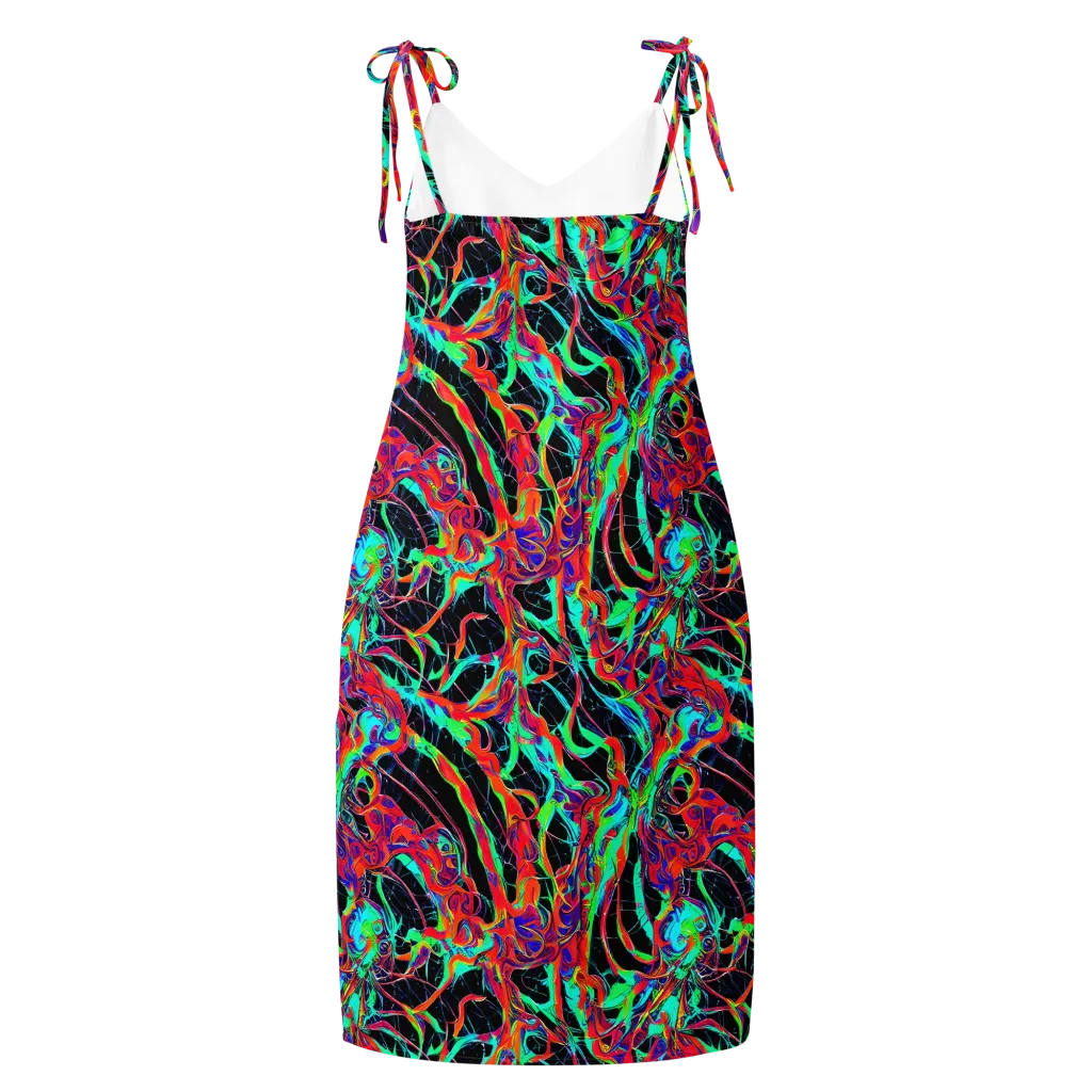 Fluorescent Rapture on Slip Dress — Back
