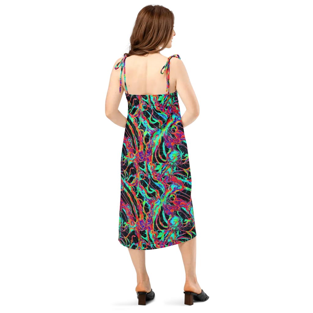 Fluorescent Rapture on Slip Dress — Back