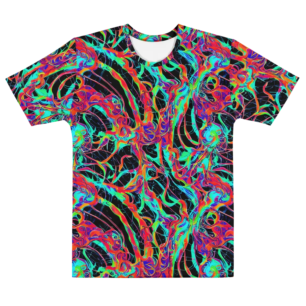 Fluorescent Rapture on Men's Cotton Crew Neck T-Shirt — Front