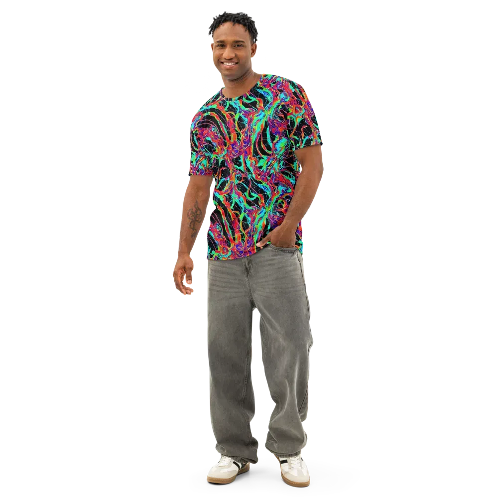 Fluorescent Rapture on Men's Cotton Crew Neck T-Shirt — Front