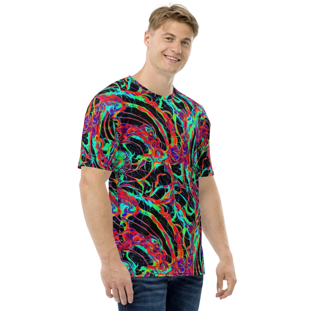 Fluorescent Rapture on Men's Crew Neck T-Shirt — Right