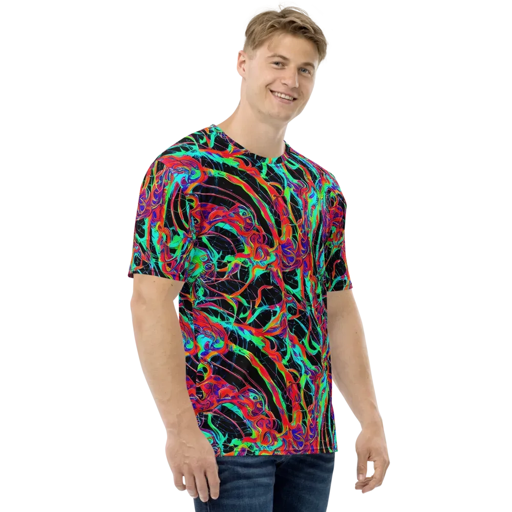 Fluorescent Rapture on Men's Crew Neck T-Shirt — Right
