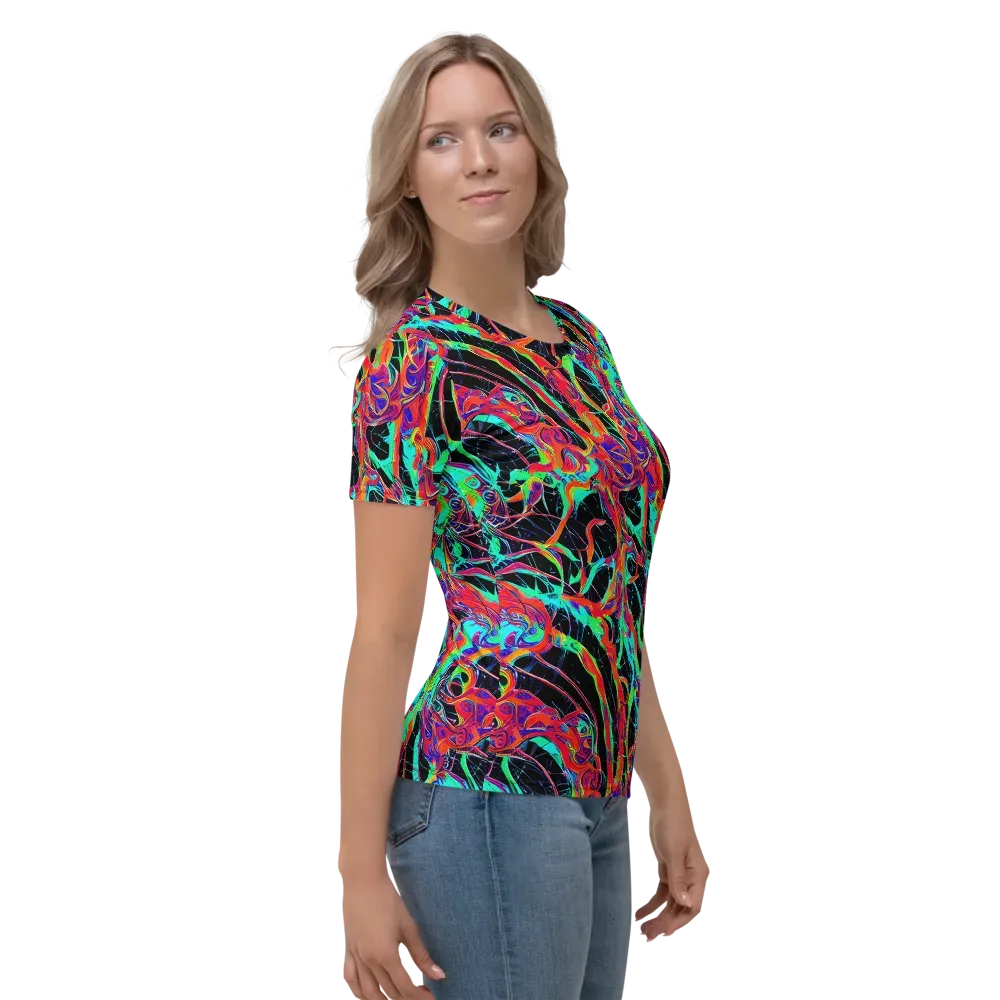 Fluorescent Rapture on Women's Crew Neck T-Shirt — Right
