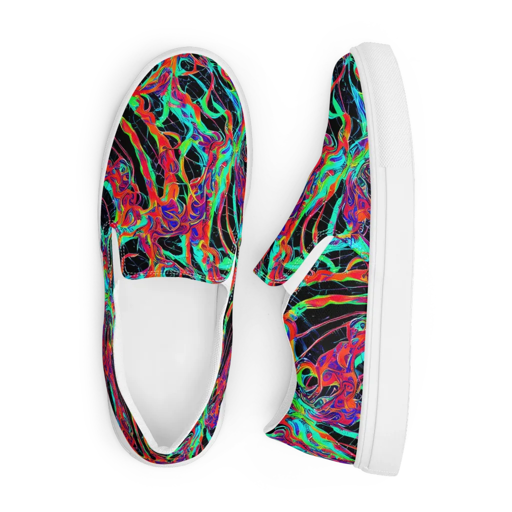 Fluorescent Rapture on Men's Slip-On Canvas Shoes — Front