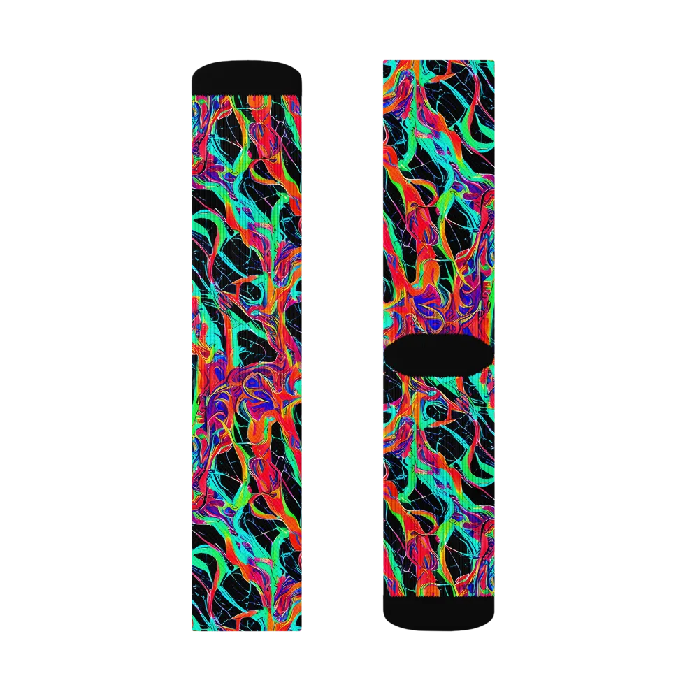Fluorescent Rapture on Socks — Left Sock