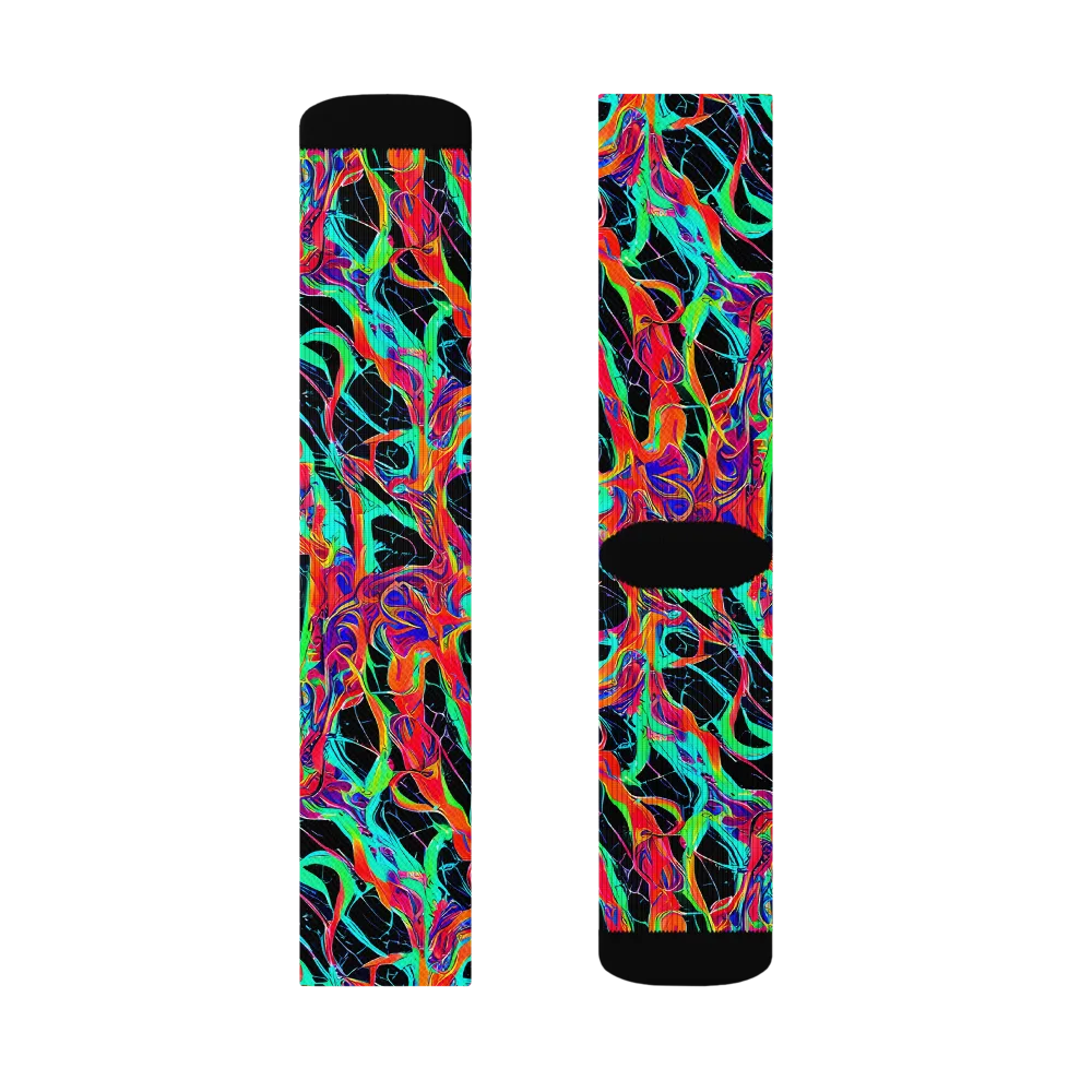 Fluorescent Rapture on Socks — Right Sock