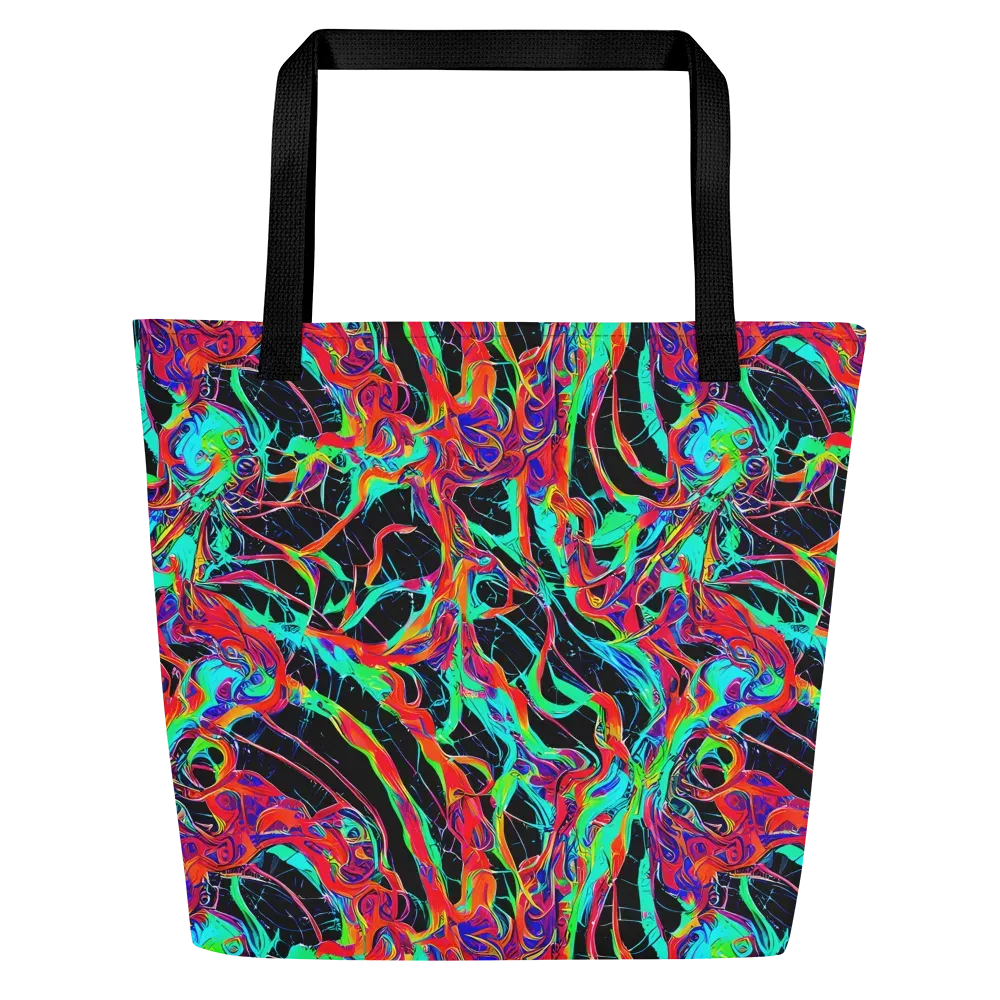 Fluorescent Rapture on Large Tote Bag W/ Pocket — Front