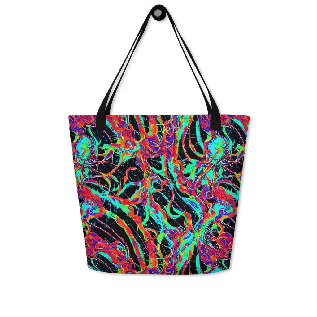 Fluorescent Rapture on Large Tote Bag W/ Pocket — Front