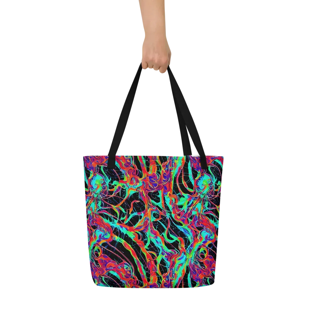 Fluorescent Rapture on Large Tote Bag W/ Pocket — Front