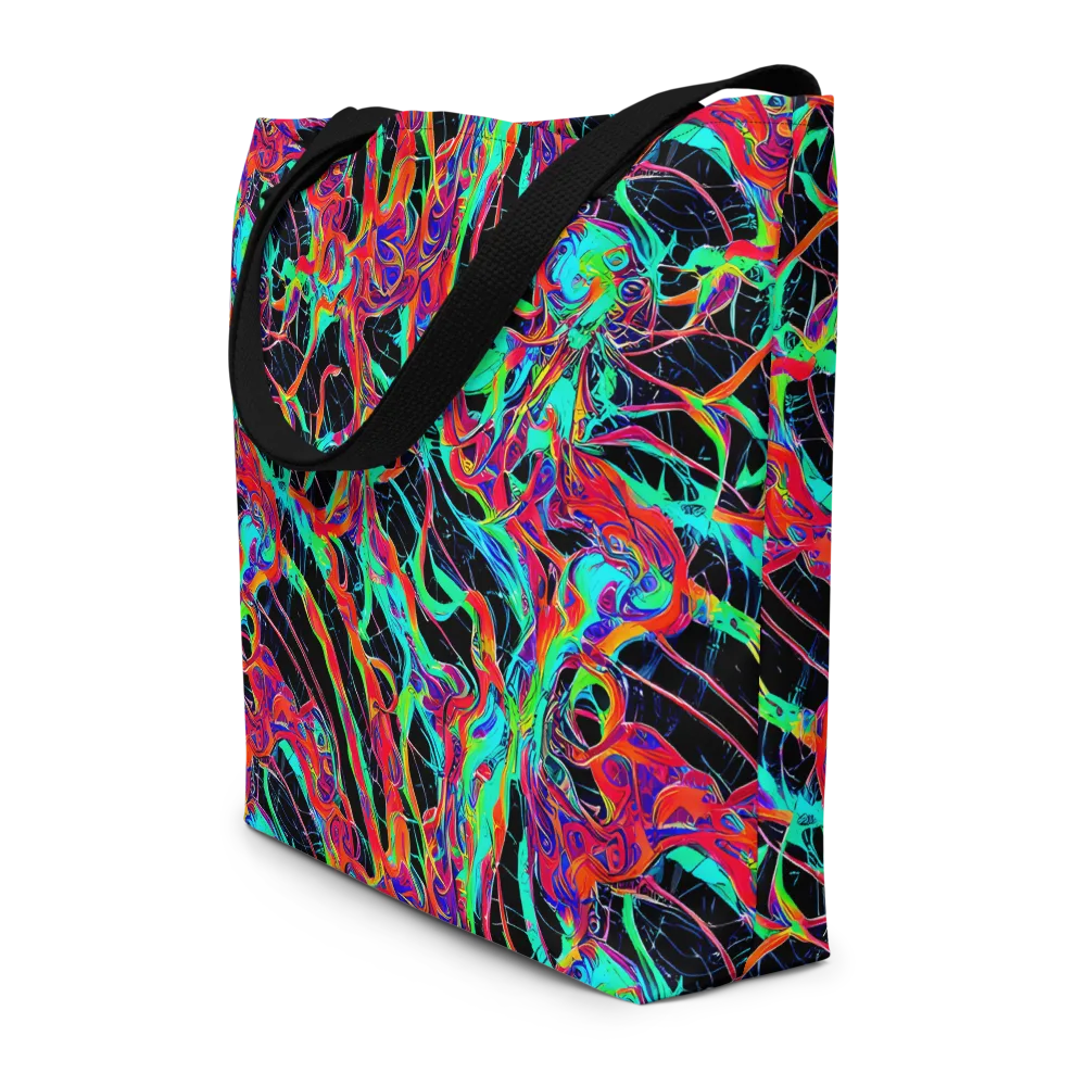 Fluorescent Rapture on Large Tote Bag W/ Pocket — Front