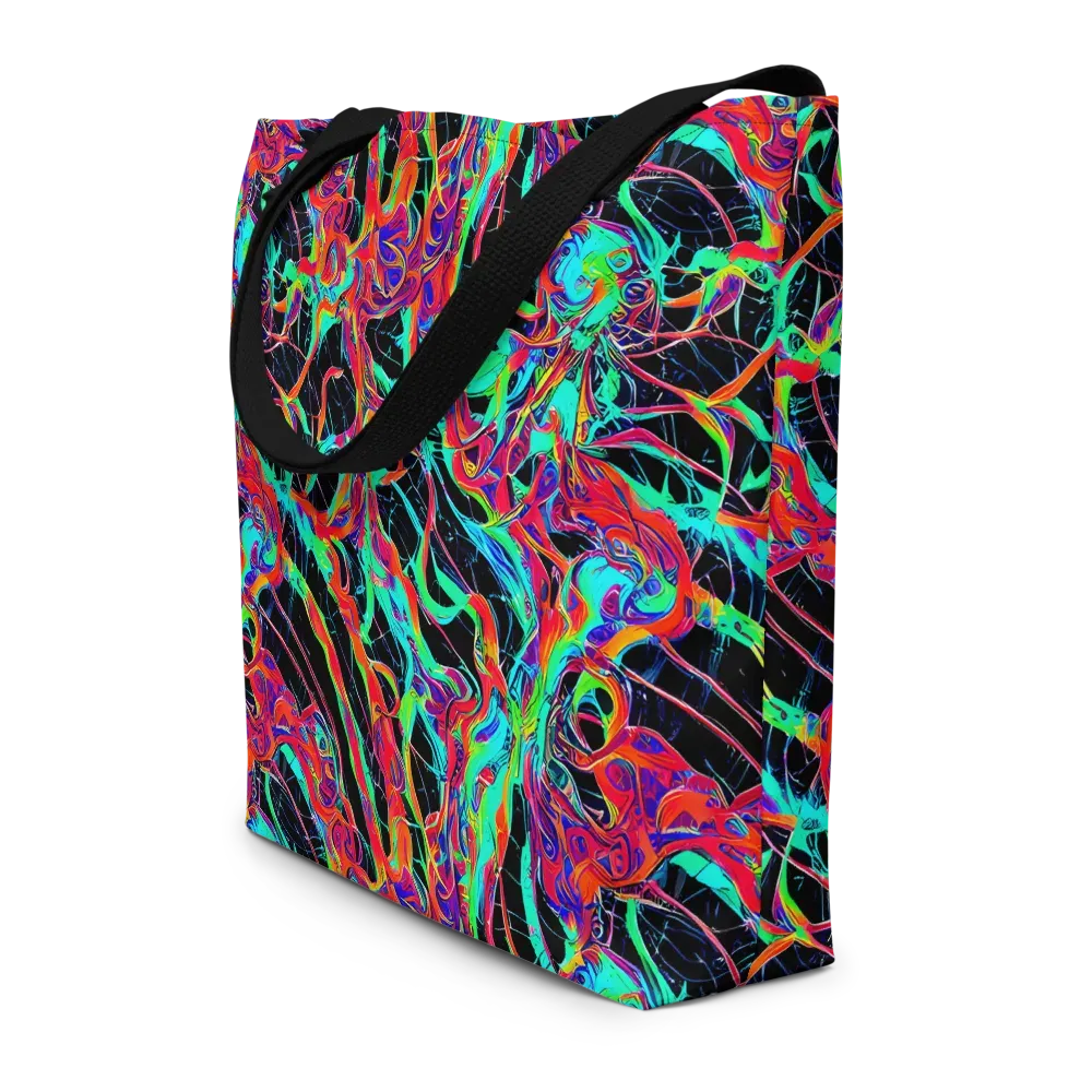 Fluorescent Rapture on Large Tote Bag W/ Pocket — Front