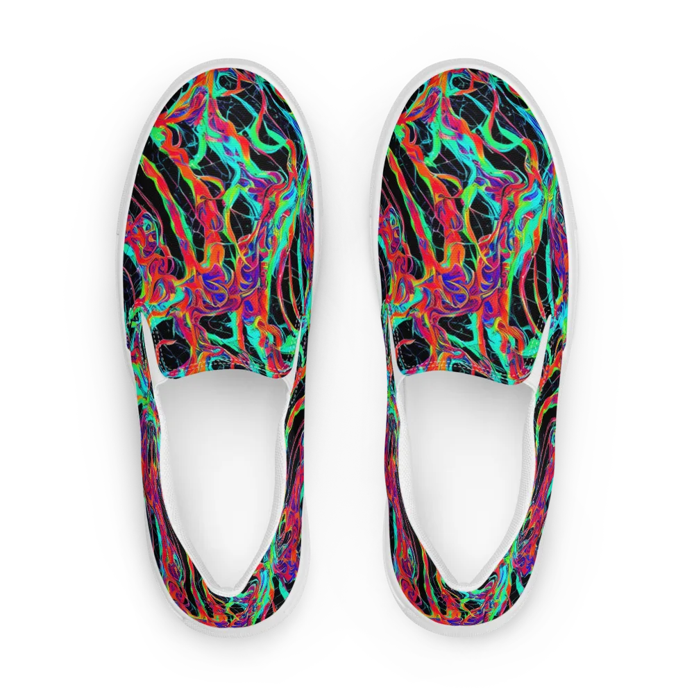 Fluorescent Rapture on Women's Slip-On Canvas Shoes — Front